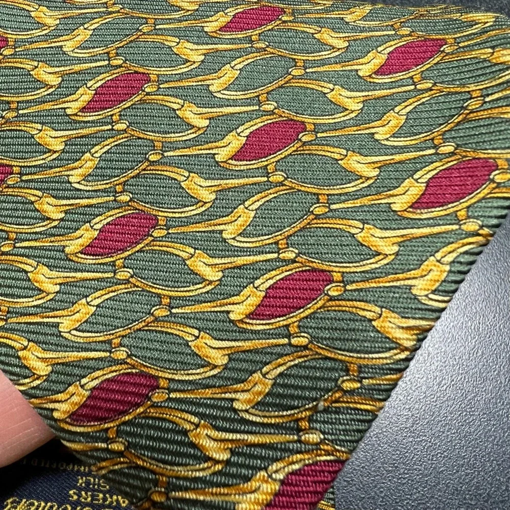 Brooks Brothers Mens Tie Necktie Multicolor Geometric 100% Silk Tied Classic USA